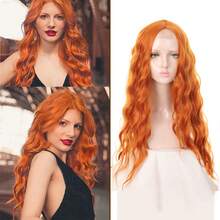 Synthetic Long Red Wavy Wig 30 Inch Center-Parted Curly Hair Stylish And Natural Heat-Resistant Fiber Suitable For Daily Wear - Multicolor - View 13