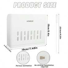 Dispensador de paja de plástico y organizador de pajitas reutilizable para gabinete de cocina y mostrador - Blanco - Ver 3