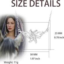 Lord Of The Ring/Arwen Evenstar/Elven Green Tree Leaf/Thorin Oakenshield Necklace Lord Of The Ring Pendant Necklace With Cubic Zirconia,Elvish Jewelry For Women2025 - 精靈女王項鍊 - 查看 4