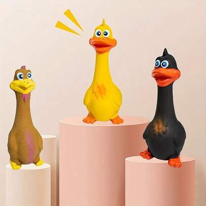 Interactive Dog Squeaky Duck Toy, Medium/Small Dog Puppy Dental Chew Toy, Anxiety Relief Pet Toy