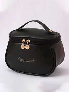 1 pezzo Borsa da viaggio per il trucco in pelle PU, custodia portatile e impermeabile, borsa cosmetica portatile da donna, borsa da toilette impermeabile di grande capacità, organizer multifunzionale antipolvere, adatta per pennelli da trucco, rossetti, fondotinta, siero, oli essenziali, palette ombretti, articoli essenziali per la camera da letto, articoli essenziali per i viaggi, articoli essenziali per i voli, articoli essenziali per gli studenti, organizer da scrivania, regalo per amici, insegnanti, madri, amanti, regalo di Ognissanti, regalo di Natale, necessità autunnale/invernale, decorazione autunnale, decorazione camera da letto