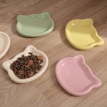 Multicolored Plastic Cat Bowl, In Cartoon Cat Shape, Whisker-Friendly Cat And Small Dog Pet Dish - Suitable For Dry/Wet Food And Water - Easy To Clean, Dry Food, Snacks And Wet Canned Food, Bone Residue Storage Dish, Nut Shell Storage Dish