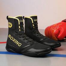 Men's Indoor Boxing Training Shoes, Rubber Sole Competition Wrestling Shoes