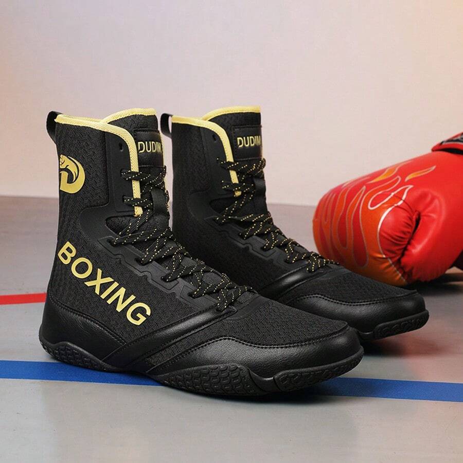 Men's Indoor Boxing Training Shoes, Rubber Sole Competition Wrestling Shoes