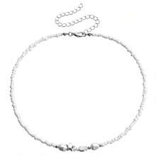 1Pc Silver Color Minimalist Bohemian Vintage Style Necklace Dainty Pearl And 3D Star Charm Combo Adjustable Choker For Daily Wear Travel Holiday Parties Gift