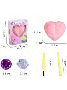 考古宝石 DIY 挖掘宝藏化石玩具，适合男孩和女孩的益智玩具，教育 STEM 玩具