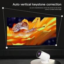 HY200 PRO 迷你投影仪，安卓 11 系统，双频 WiFi 6，200ANSI 分辨率，原生 720P 分辨率，支持 4K 解码和 1080P 解码，自动梯形校正，180° 旋转，便携式家庭影院投影仪，LYNCAST 出品 - 彩色 - 查看 4