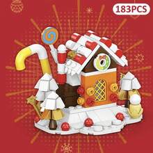 City Creative Winter Village Santa Boots Christmas Tree Model Building Blocks Christmas Gift, Winter Christmas Gingerbread House Reindeer Carriage Small Train Christmas Stocking Building Blocks New Year Gift, Home Decor Ornament, Suitable As Holiday Gift For Friends, Christmas Building Blocks - Multicolor - View 20