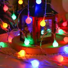 1 pezzo Luci a stringa a LED bianche a forma di pallina alimentate via USB 1,5/3/4,5/6m, luci decorative per interni, luci a stringa a LED per decorazione parete camera da letto, 8 modalità lampeggianti, adatte per decorazione matrimonio, decorazione festa di compleanno, decorazione tenda da campeggio, luci decorative per esterni, decorazione giardino, decorazione cortile, luci a stringa per decorazione albero di Natale - Bianco - Visualizzare 12