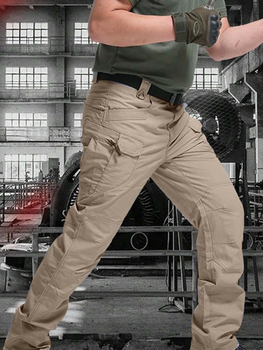 Pantalones Tácticos Impermeables de 10 bolsillos bolsillos dobles profundos y bolsillos delanteros pequeños - Caqui - Ver 1