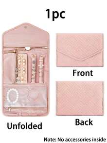 1 Pc Collapsible Jewelry Organizer, Practical Travel Jewelry Organizer, Earring Necklace Ring Jewelry Pouch Jewelry Roll Bag, Cosmetic Bag, Waterproof Travel Jewelry Pouch, Portable Jewelry Organizer, Essential Travel Accessories Back To School