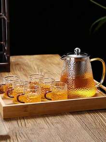 1 Piece Thickened Glass Teapot With Stainless Steel Filter, Lead-Free High Borosilicate Glass Heat-Resistant Teapot, Household Teapot For Making Tea, Tea Set.