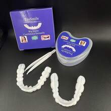6/4可调节白色牙套易于安装和清洁，适合所有季节。它们配有收纳盒，非常适合在聚会时装饰牙齿。手链是父母最喜欢的礼物。 - 白色-E - 查看 9