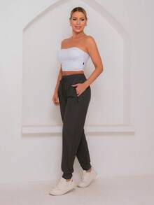 Women's Sports Pants With Elastane - Comfort And Flexibility For Physical Activities - Bubblegum Pink - View 1
