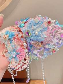 1 chiếc băng đô vương miện công chúa nàng tiên cá cho bé gái, phụ kiện đội đầu cho trang phục biểu diễn, phụ kiện tóc cài trán - Nhiều màu - Xem 5