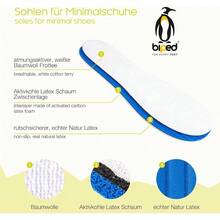 Minimal sole MANJARIN - 2 pares de plantillas para zapatos mnimos y descalzos - Plantillas de rizo de algodn autntico y carbn activo - Plantillas para zapatos para adultos y nios - 47 - Ver 3