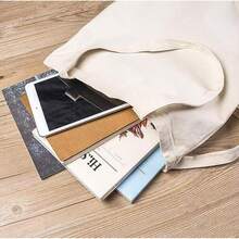 Paquetes de Bolsas Tote Bag De Manta Cruda 40 X 35 cm,100% Algodon, Bolsa reutilizable de tela y Ecológicas. Bolsas Tote Bag para pintar. - 10 - Ver 6