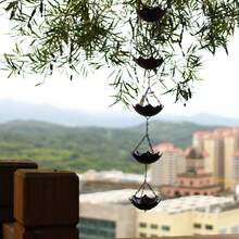 New Umbrella Wind Chime Iron Decor, Garden Outdoor Courtyard Rain Chain, Outdoor Decoration Hanging Chain