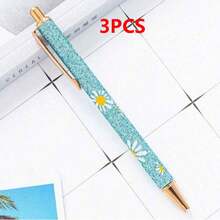 1 支优雅女士花式圆珠笔，塑料可爱圆珠笔，伸缩圆珠笔，个性化闪亮笔，日记笔，适用于学校、办公室和艺术项目 - 多种颜色和时尚设计，可作为办公室和学校女朋友的情人节礼物，有意义和感恩的节日礼物，以及送给朋友的毕业礼物，学校用品，返校 - 彩色 - 查看 21