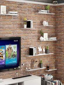 1 raft plutitor de perete, fără găurire, cu un singur raft, pentru cărți, plante, decor, suport de depozitare suspendat pentru dormitor