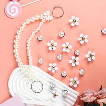 YYC Charms For Bogg BagDecorative Flowers Pearls And Chain Set For Rubber Tote Bag Must Have Accories For Women Girls  Beach Totes Bling Decoration - 風格A - 查看 4