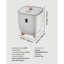 Chauffe-serviettes seau chauffant 25 L avec affichage LED et réglages (minuterie et température) et arrêt automatique, chauffe-serviettes pour salle de bain buanderie, pour chauffer les serviettes - Gris 25 l - Voir 7