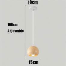 Rustic Industrial Indoor Hanging Lamp Mid Modern Farmhouse Wood Grain Pendant Small Chandelier E2627 Base Kitchen Island Bedroom Dining Room TableLog - Nuez - Ver 3