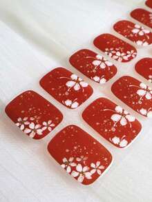 Semi Cured Gel Nail Strips , 20 Pcs Gel Nail Wraps, Stickers, UV Light Required, Salon Quality, Long Lasting