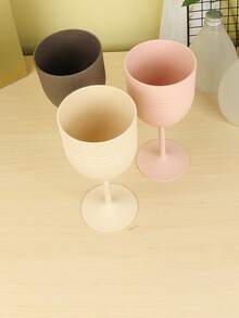 1pc Wheat Straw Wine Glass, Household Red Wine High Stem Glass, Water Cup, Plastic Wine Cup - View 7