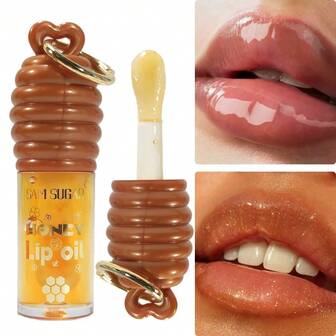 Honey Essence Lip Oil Provides Long-Lasting Hydration And Reduces Lip Lines. Lip Care Honey And Transparent Moisturizing Lip Glaze