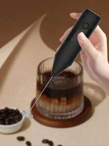 1pc Electric Milk Frother/Whisk, For Everyday Home Use, Time & Effort Saving, Convenient & Practical, Holiday, New Year And Christmas Gifts For Women, Coffee Lovers And Hosts/Hostesses; Practical Handheld Home Barista Kit - 白色 - 查看 6