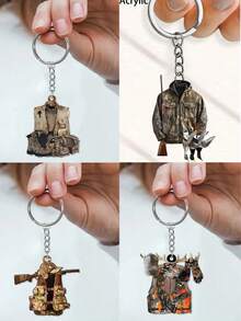 2D Acrylic Hunting Themed Keychain, Perfect Gift For Hunting Enthusiasts, Suitable For Personalized Dog Keychains On Thanksgiving, Christmas And Halloween - Lightweight Backpack Hanging Accessory, Ideal For Party And Birthday Gifts Car Accessories Bag Charm Backpack For School Cute Goth Y2k Bag Accessories Lanyards With Id Holder Car Accessories Bag Charms - Multicolor - View 10