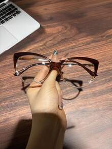 1pc Cat Eye Oval Frame Fashion EyeGlasses Accessories For A Vintage Look Clear Glasses Accessories Blue Light Glasses Accessories For Women