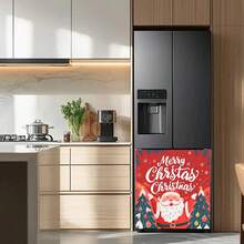 1 pieza Árbol de Navidad decorado y Papá Noel, imán de puerta de lavavajillas con estampado plano 2D de rama de pino - Resistente al agua, fácil de limpiar, reutilizable, apto para lavavajillas, refrigerador, lavadora, secadora, decoración, sin necesidad de pegamento, accesorio de decoración de cocina, se ajusta a la mayoría de los lavavajillas, decoración del hogar - ZRCT-052 - Ver 5