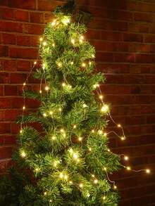 1条1米长50颗LED铜线灯串，电池供电，室内墙面装饰灯，室外花园树木装饰灯，卧室装饰灯，婚礼派对装饰灯