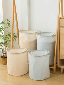 1 带手柄的条纹洗衣篮，可折叠布艺浴室洗衣篮，玩具洗衣篮，桶式洗衣篮，裤子鞋子牛仔裤靴子裙子洗衣篮，洗衣篮浴室收纳篮，篮子，储物篮，可折叠洗衣篮