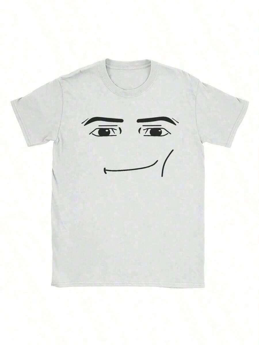 Anime Robot Robloxs Face T-Shirts Women Fun Tees Crew Neck Short Sleeve T Shirts Women Clothing Harajuku T Shirts Tee Summer Tops - trắng - Xem 1