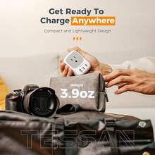 Adaptador Europeo Viaje, Universal Europa Adapter con 4 Salidas CA, Cargador Tipo C con 3 USB (2 USB C), Travel Essentials Americano/México a Europea para Italia, España, Francia - Tipo F/F - Alemania - Ver 6