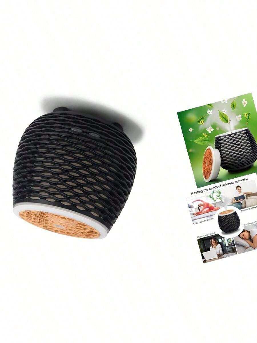 Aromatherapy Essential Oil Wooden Grain Diffuser With Auto Shut-Off Function |   Cool Mist Humidifier For Yoga Spa Office Bedroom Home |   120ml (White)