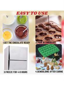 1 pacote com 30 moldes de silicone para Natal, molde de doces em formato de boneco de gengibre, ferramenta para assar bolos para festa de Natal, chocolate de Natal faça você mesmo, doces, gelatina (cor e estilo aleatórios)