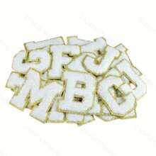 1/26 件雪尼尔 A-Z 金边字母刺绣补丁，自粘，适用于化妆包、零钱包、牛仔裤、服装等。 - 彩色 - 查看 55