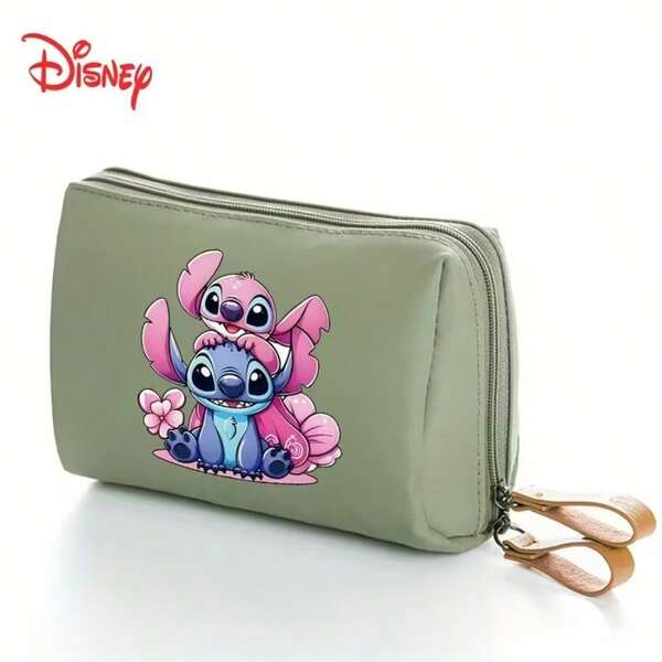 Disney 1pc Cute Stitch Outdoor Travel Toiletry Bag - Cosmetic Organizer Bag, Fashionable And Practical Dual Zipper Handbag, Excellent Holiday, Birthday Gift For Friends, Colleagues, Family And Loved Ones