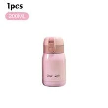 200/350ml Cute Mini  Cup Stainless Steel Thermal Coffee Mug Portable Vacuum Flask Insulated Water Bottle With Button Lid - 粉紅色 1 件 200 毫升 - 查看 13
