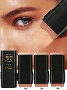 1Pc OCHEAL Dual-Ended Foundation Concealer Stick |     Sponge Brush + Solid Foundation 2-In-1 |     Long-Lasting, Non-Transfer |     Creamy Texture |     Moisturizing & Lightweight |     Conceals Blemishes, Brightens Skin, Contours |     Creates Skin |     Must-Have Makeup