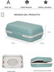 Timotech Jabonera Transparente de Baño y Viaje, Portaón con Soportes y Drenaje, Portátil para Viajes y Camping - 1 - Ver 5