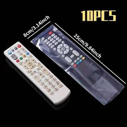 10pcs Clear Heat Shrink Bags For TV And Remote Control - Waterproof And Dustproof Plastic Film