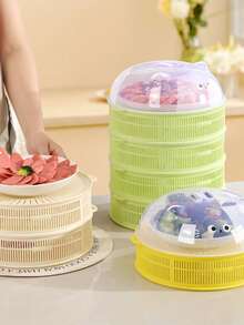 Multi-Layer Cartoon Cat Hollow Mesh Food Cover With Lid, Versatile For Dining Table, Keeps Food Fresh, Summer Anti-Fly & Insect