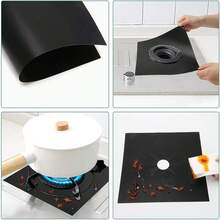 4pcs Reusable Gas Stove Burner Covers - 0.1mm Thick Double Layer Non-Stick Easy Clean Liners For Kitchen/Cooking, Gas Stove Grate Size 10.6 Inch X 10.6 Inch,