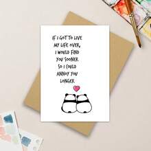 Cartão de aniversário romântico, cartão de Dia dos Namorados, cartão de esposa, cartão de marido, cartão de casal, parabéns, cartão de panda, aniversário, cartão de Natal, aniversário, obrigado, cartão "só porque sim"