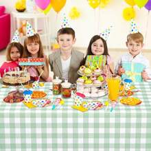 JCTHKUKU 4 Pcs Sage Green Gingham Tablecloth, 54 X 108 Inch Disposable Plastic Light Green And White Checkered Table Covers For Picnic, Farmhouse Birthday, Baby Shower, Rustic Wedding, Holiday Party